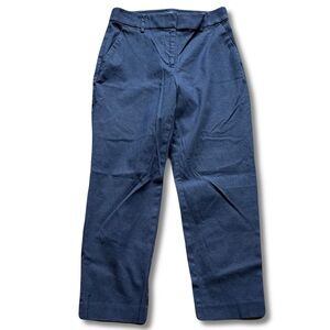 LOFT Blue Cotton Straight Leg Pants | 97% Cotton Trousers Women’s Workwear